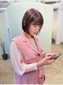 ミニボブ＋ピンクブラウン