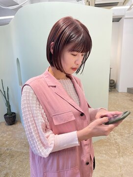 ユー(yew) ミニボブ＋ピンクブラウン