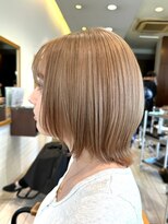 クラップス 横須賀中央店(CLAPS)&nbsp;ダブルカラーミルクティーベージュカラーケアブリーチ韓国ボブ