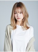 ミルクティーベージュ　軽めミディアム