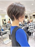 30代、40代/丸みくびれショートボブ×白髪染めハイライト/大宮