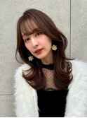 中川智帆/チェリーブラウン/ホワイトグレージュ/ミニウルフ/前髪