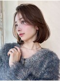 【20代30代】小顔レイヤーミディアム/黒髪/暗髪/ココアベージュ
