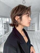 Lond clair 川崎/髪質改善/ショート/ボブ/レイヤーカット【ロンド クレール】 ミニボブレイヤー/レイヤーカット/グレーブラウン/顔周り/川崎