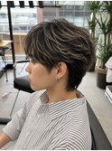 ハイライトフェザーショートメンズハイライト/フェザーパート