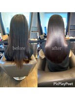 アールサロンプラスキャスパ 自由が丘(Rrsalon+CASPA) 髪質改善　水素＋ケイ素トリートメントbefore→after