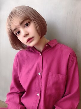 ケーツー エム 京都ラクエ(k-two emu) ピンクベージュ_ハイトーンボブ_マッシュスタイル__四条烏丸御池