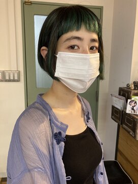 コレットヘア(Colette hair) ブラック×グリーン☆