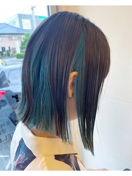 ヘアー ラボ(hair labo) インナーカラー アンブレラカラー ボブ 前髪あり