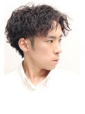 波巻き束感ツーブロックマッシュアップバングセンターパート