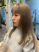 グリンプス 大濠店(Glimpse) ハイトーングレージュ つや感ブリーチカラー