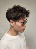 刈り上げショートアップバングツイストスパイラルパーマ