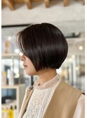 くびれレイヤーエモージュ薄めバングアッシュベージュ  縮毛矯正