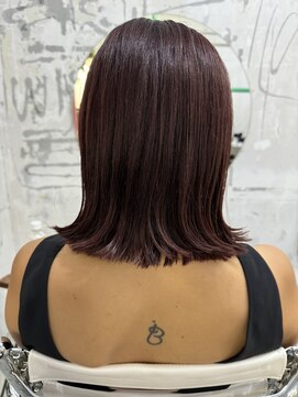 サル(saru) #切りっぱなし × #ボルドーカラー