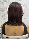 #切りっぱなし × #ボルドーカラー
