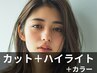 【ハイライト/メッシュ】カット＋ハイライト＋オンカラー￥15000→￥14000