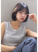 【ROSE】マッシュボブ＿黒髪ボブ＿ポイントカラーF