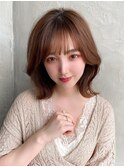 ミディアムウルフひし形シルエットひし形ボブヨシンモリ