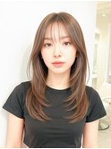 髪質改善 艶髪 暗めカラー韓国風 前髪カット 小顔 梅田