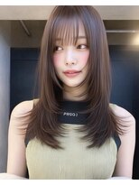 オンク 新宿(onk)&nbsp;黒髪/グレーベージュ/レイヤーロング/前髪パーマ[新宿駅]