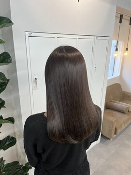 暗髪ロング/髪質改善/武蔵小杉/透明感カラー/縮毛矯正/新丸子
