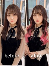 デザイン性のある付け方でワンランク上の可愛いを【渋谷/ブリーチ/ダブルカラー/エクステ/髪質改善】