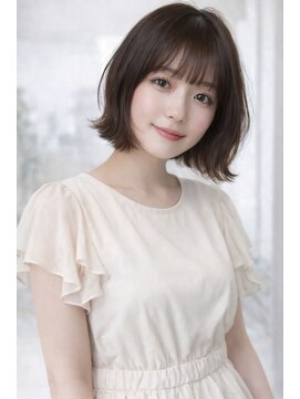 フリー(Free) 大人似合わせハッシュカットグレージュカラーツヤ髪スタイル