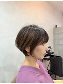 大人似合わせカット/2wayバング/アッシュベージュ/髪質改善