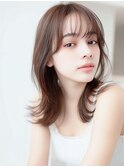 韓国風くびれ外ハネ◎春カラーミルクティーベージュレイヤー