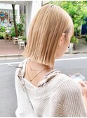 Say.外ハネボブレイヤー切りっぱなしボブブリーチイメチェン青山