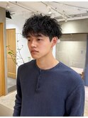 ベリーショート/ダークアッシュ/ニュアンスパーマ/韓国マッシュ