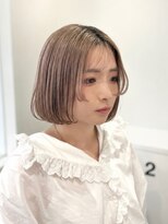 スイ(suiw) ピンクベージュミルクブラウンボブ【suiw】昭和町/天王寺/阿倍野