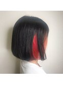 ボブ×インナーピンキーレッド