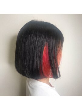 ルシア 東三国店(hair and make lucia) ボブ×インナーピンキーレッド