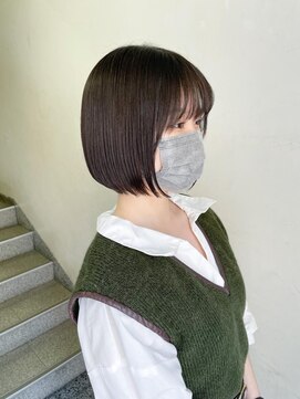 キャンバス バイ ネオリーブ 横浜西口(Canvas by neo.) ミニボブ ぱっつんボブ 切りっぱなしボブ ケアストレート