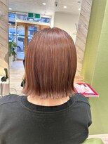 ジプソ(Gypso Hair salon) 【 切りっぱなしボブ × レッドオレンジ 】