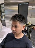 メンズハイライトツーブロックフェードショートF