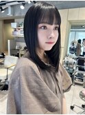 縮毛矯正/髪質改善トリートメント/ミディアムヘア/グレージュ