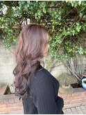 美髪/切りっぱなしボブ/ピンクブラウン/エアリーロング/北習志野