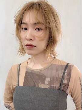 ミンクス 青山店(MINX) 切りっぱなしボブエアリーロング美髪ピンクブラウン