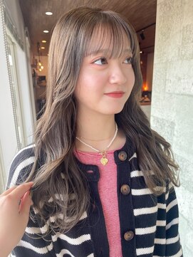 ミルヘアデザイン(mil hair design) ミルクティーベージュダブルカラーインナーカラーハイライト