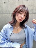 黒髪/ボブルフ/小顔/ワンレン/レイヤーカット/外ハネ
