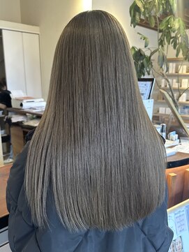 ラフ バイ マグ 南松本(R.A.F. by Mag) ケアブリーチダブルカラーオリーブグレージュカラー透明感カラー