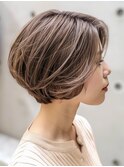 ☆シースルーバング小顔ウルフミディ黒髪メルティカラーボブ