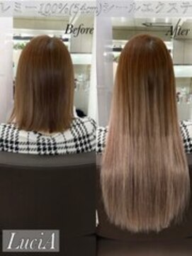 ルシア 京都四条河原町烏丸(LuciA) 【レミー100%/54cm】シールエクステ×バレイヤージュ×カラー