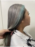 シルバー×水色