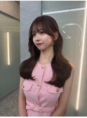 博多/顔周りカット/韓国顔周り/マロンベージュ/韓国ヘア
