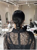 カチモリヘア　シニヨン　大人ヘアアレンジ　結婚式ヘアセット