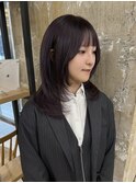 レイヤーカット / ラベンダーグレー / 暗髪カラー
