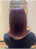 ピンクバイオレットベージュ/外ハネ/髪質改善/北千住/美容室